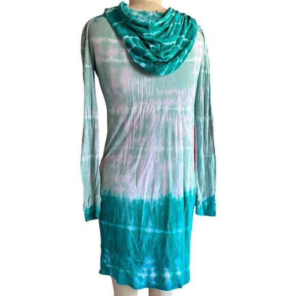Womens Dress Size Small Tie Dye Hoodie Long Sleeve Hippie Boho Coastal Beachy - Picture 5 of 8